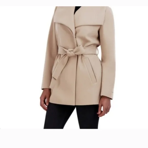 NWT Tahari Ladies' Faux Wool Wrap Coat, Cream, Nwt - Picture 3 of 8